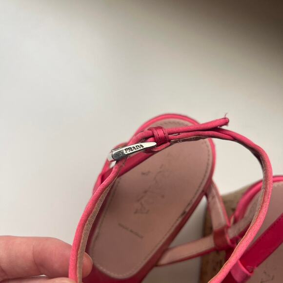 Vintage prada pink satin wedges - Picture 4 of 7